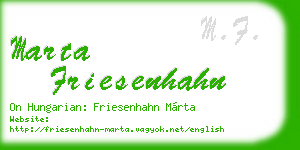 marta friesenhahn business card